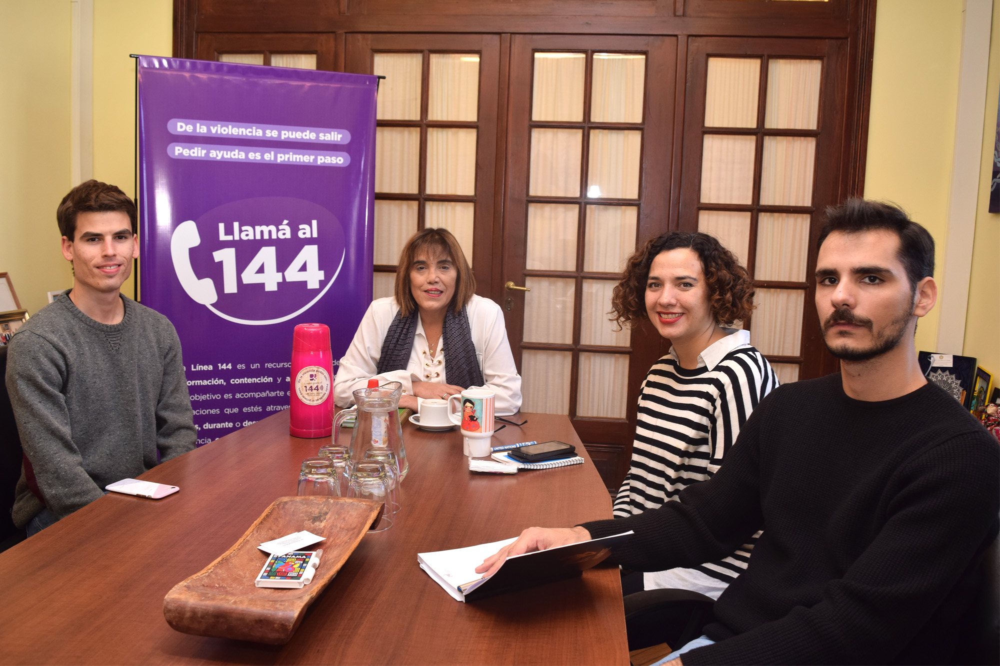 Gala Díaz Langou, José Florito y Alejandro Biondi de CIPPEC, junto a Fabiana Tuñez de INAM 