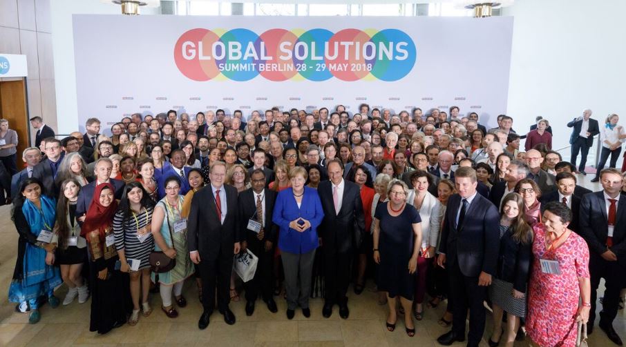 Ángela Merkel en la cumbre "Soluciones Globales 2018"