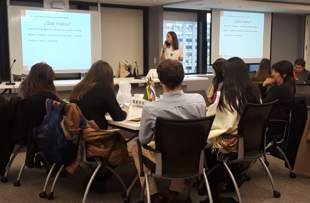 Alejandra Cardini y Belén Sánchez (CIPPEC) en el "Primer Encuentro Regional sobre Alianzas Multisectoriales en Educación"-2018