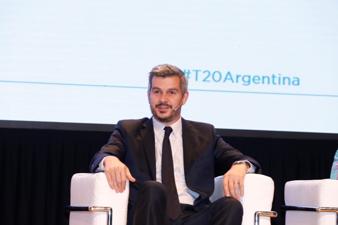 El jefe de Gabinete, Marcos Peña, en la Cumbre del T20 Argentina