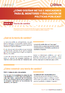 Guía explicativa sobre la Teoría del Cambio