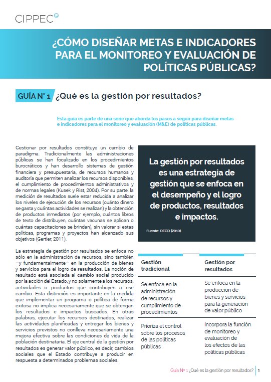 ¿Cómo diseñar metas e indicadores para el monitoreo y evaluación de ...