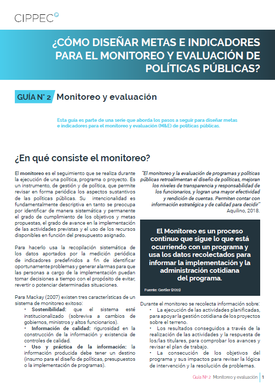 ¿Cómo diseñar metas e indicadores para el monitoreo y evaluación de ...